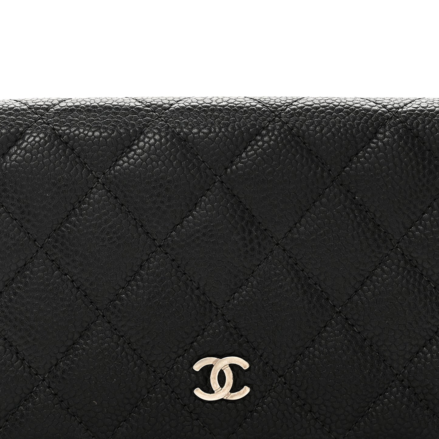 Caviar Quilted Yen Wallet Black