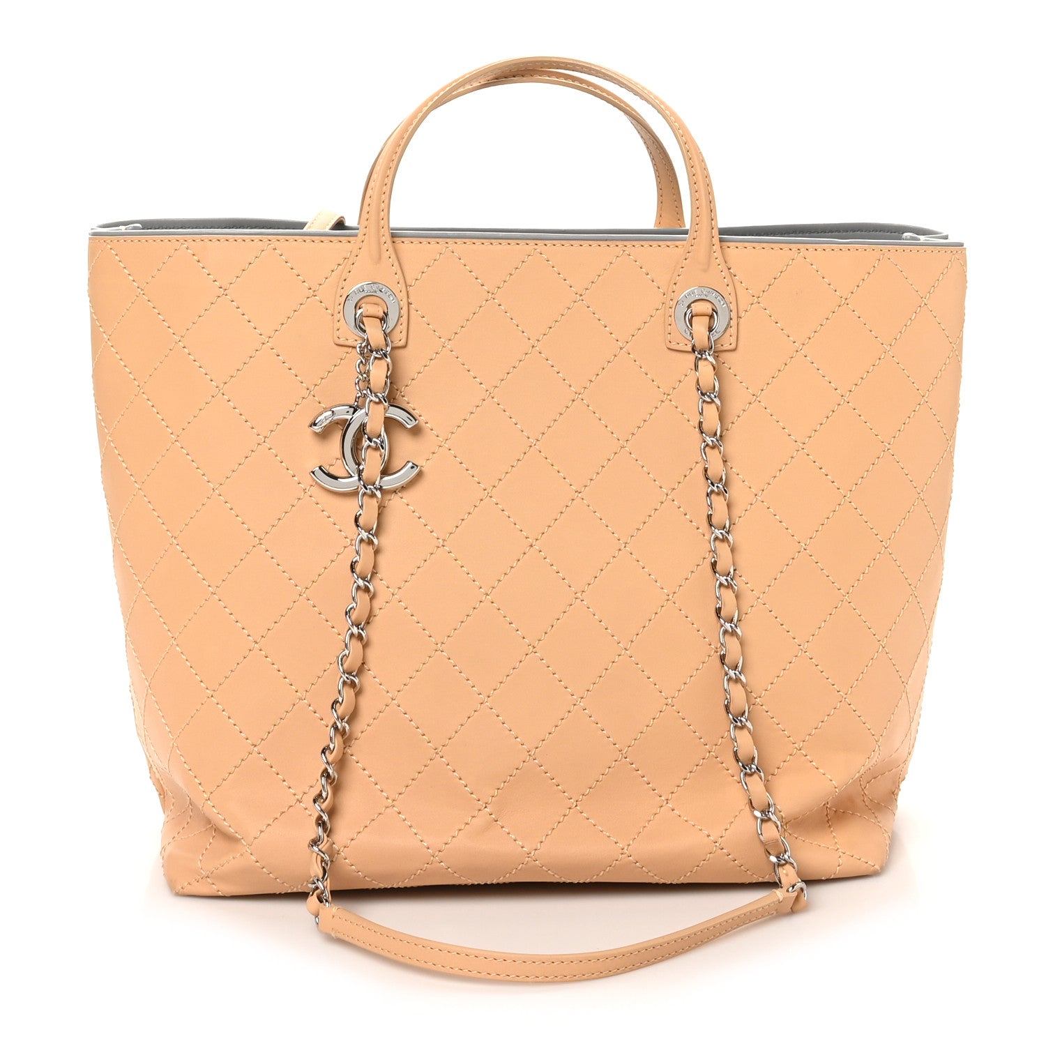 Chanel Calfskin Stitched Medium Shopping Tote Beige 1 of 10