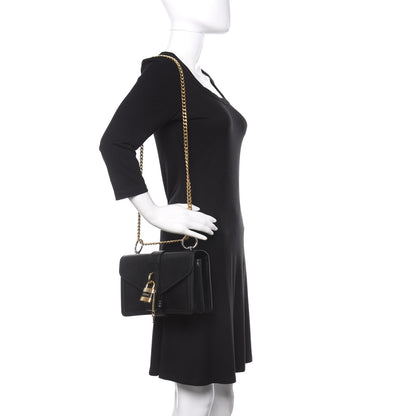 Chloe Shiny Goatskin Calfskin Aby Chain Shoulder Bag Black 2 of 11