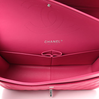 Chanel Lambskin Quilted Jumbo Double Flap Dark Pink 5 of 9