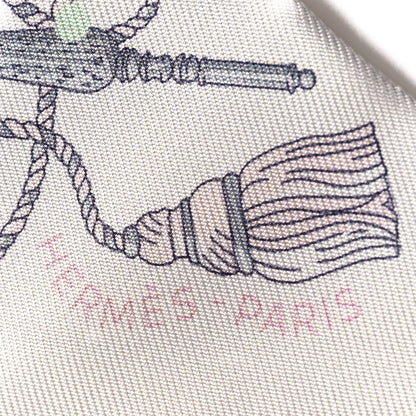 Hermes Silk Les Cles A Pois Twilly White Gris Acier 3 of 4
