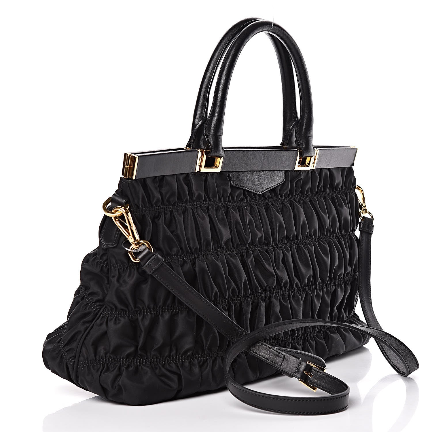 Prada Tessuto Nylon Gaufre Tote Black 4 of 10