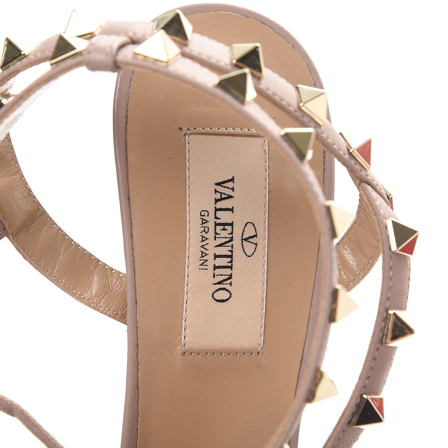 Valentino Garavani Patent Nappa Rockstud Ankle Strap 65mm Pumps 37.5 Soft Noisette Poudre 9 of 13