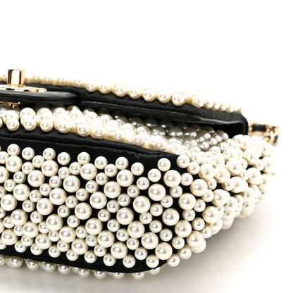 Chanel Lambskin Pearl On Flap Black 10 of 11