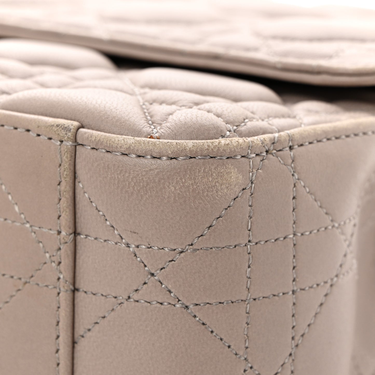 Lambskin Cannage Large Miss Dior Flap Grey