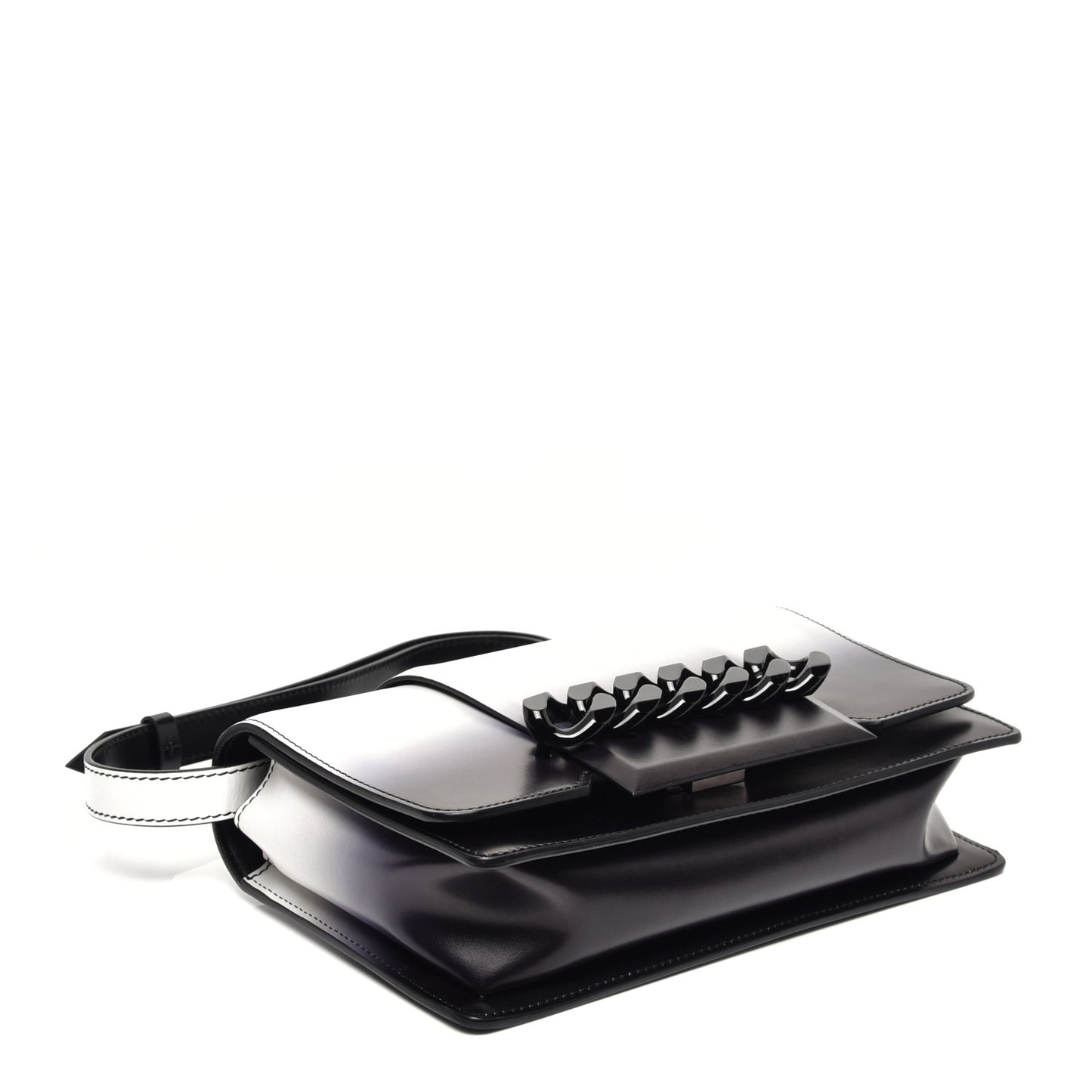 Calfskin Ombre Infinity Flap Bag Black White