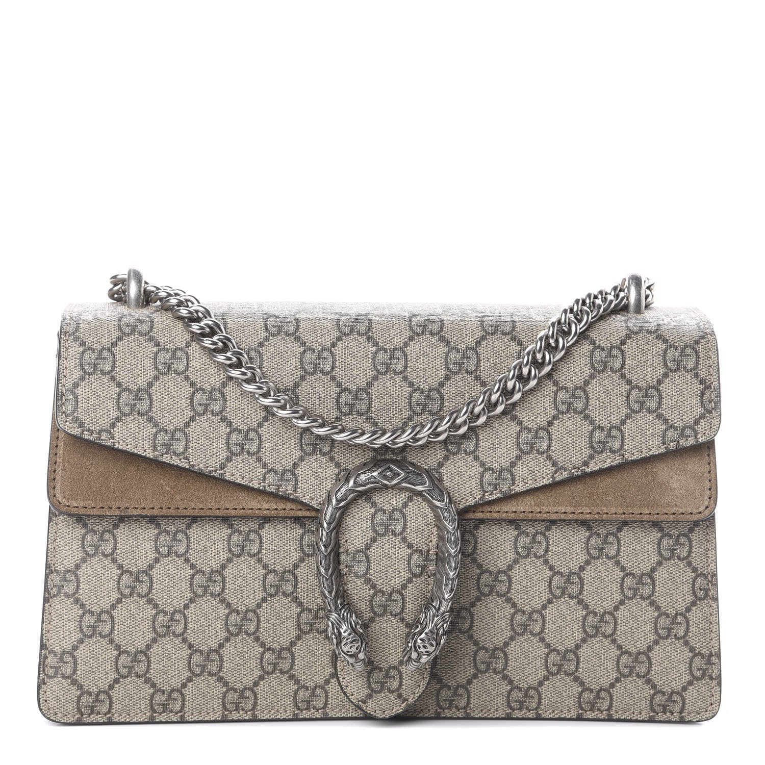 Gucci GG Supreme Monogram Small Dionysus Shoulder Bag Taupe 1 of 8