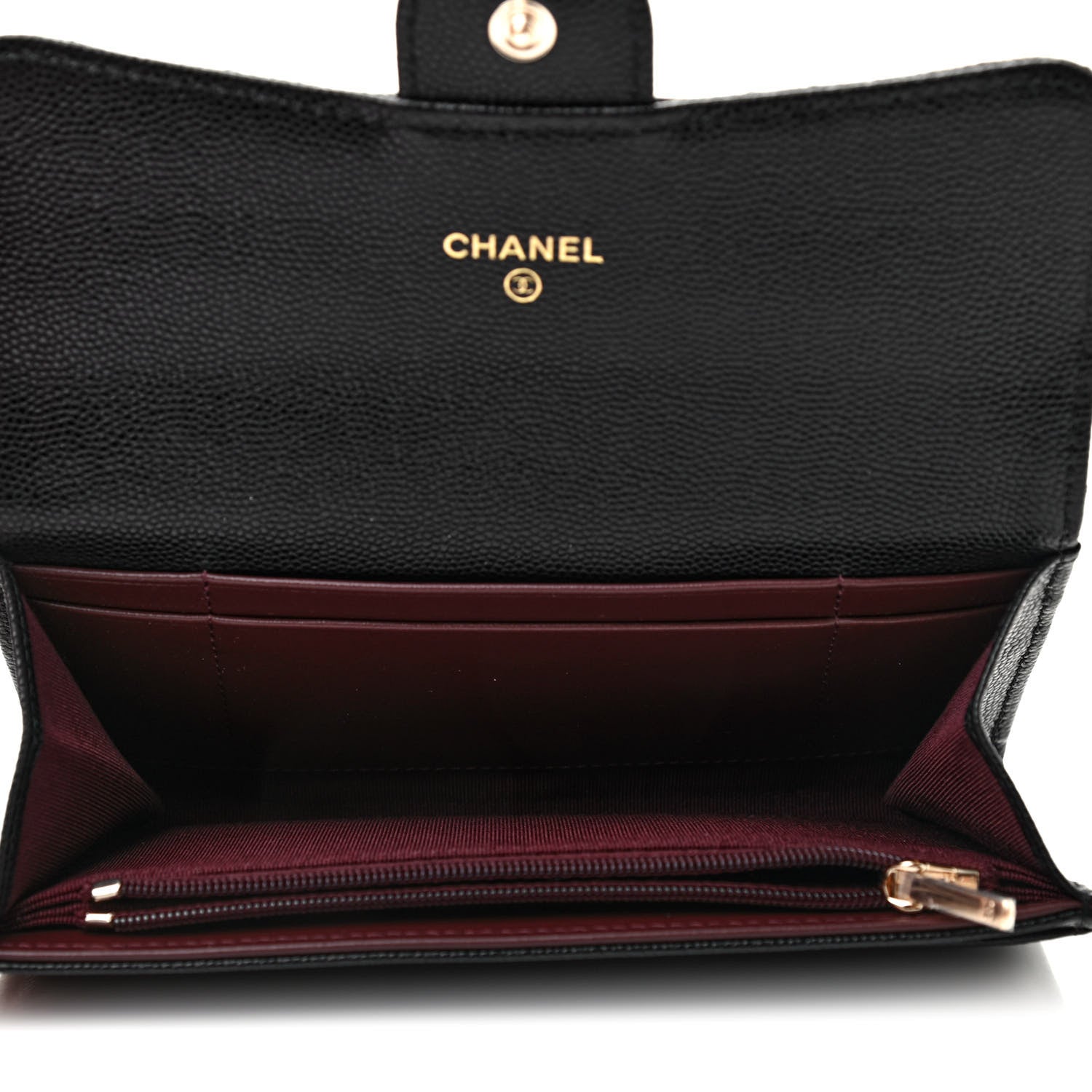 Chanel Caviar Quilted Medium Gusset Flap Wallet Black 5 of 8