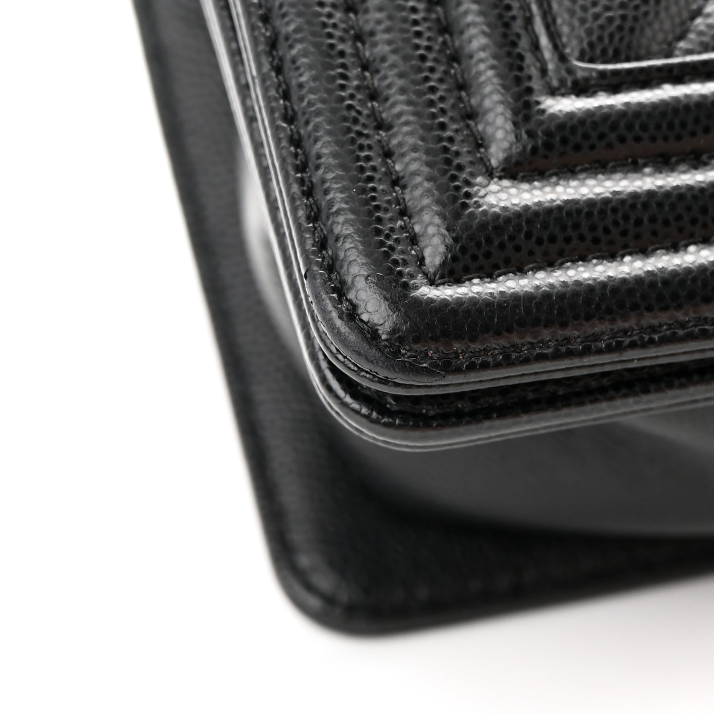 Caviar Quilted Small Boy Flap Black