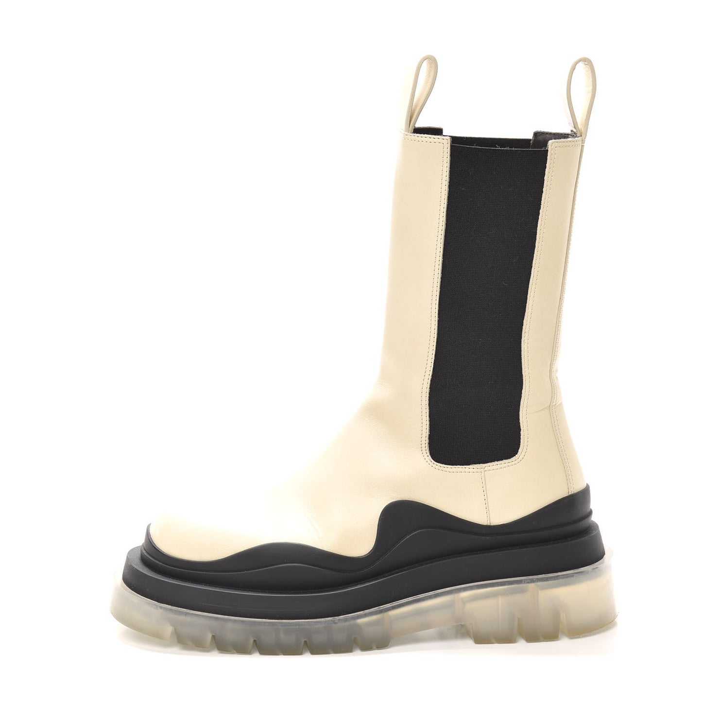 Calfskin The Tire Chelsea Boots 36 Wax Black Transparent