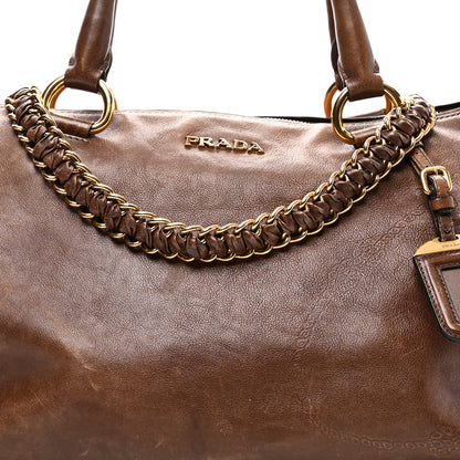 Prada Soft Calf Shopping Tote Brown 7 of 11