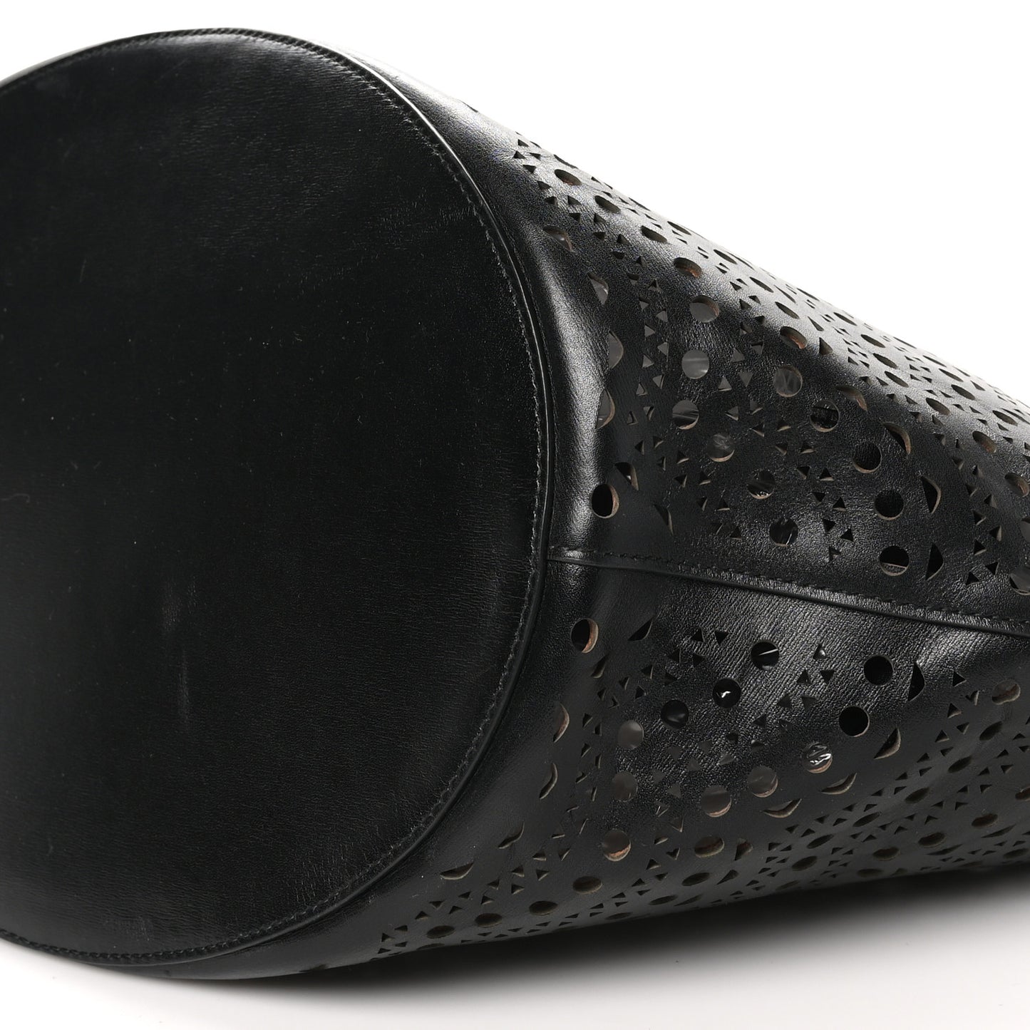 Calfskin Laser Cut Tote Black