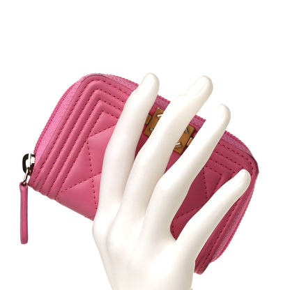 Chanel Lambskin Quilted Boy Zip Around Coin Purse Wallet Pink 7 of 10