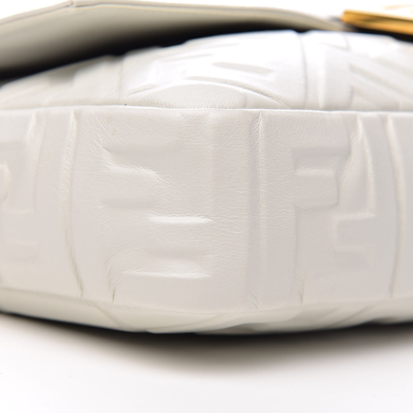 Nappa FF 1974 Embossed Large Baguette White