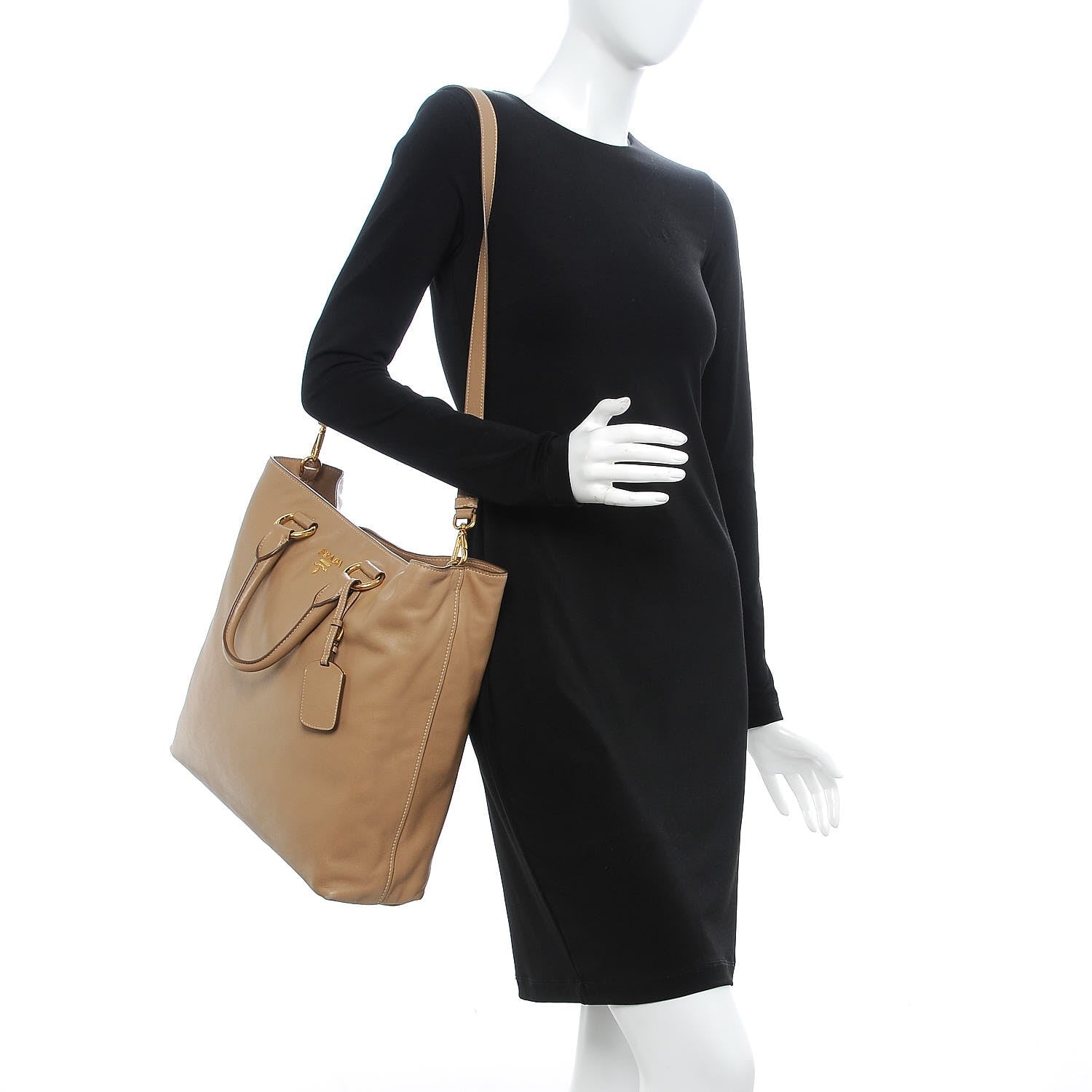 Prada Soft Calf Tote Sughero 2 of 11