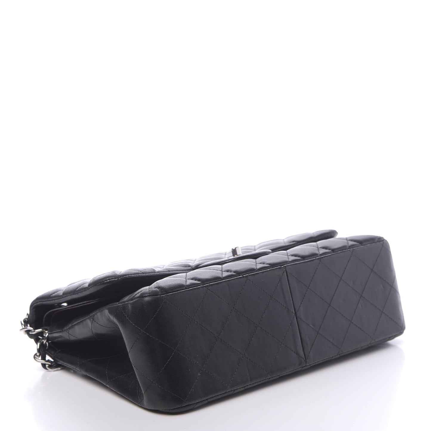 Lambskin Quilted Jumbo Double Flap Black