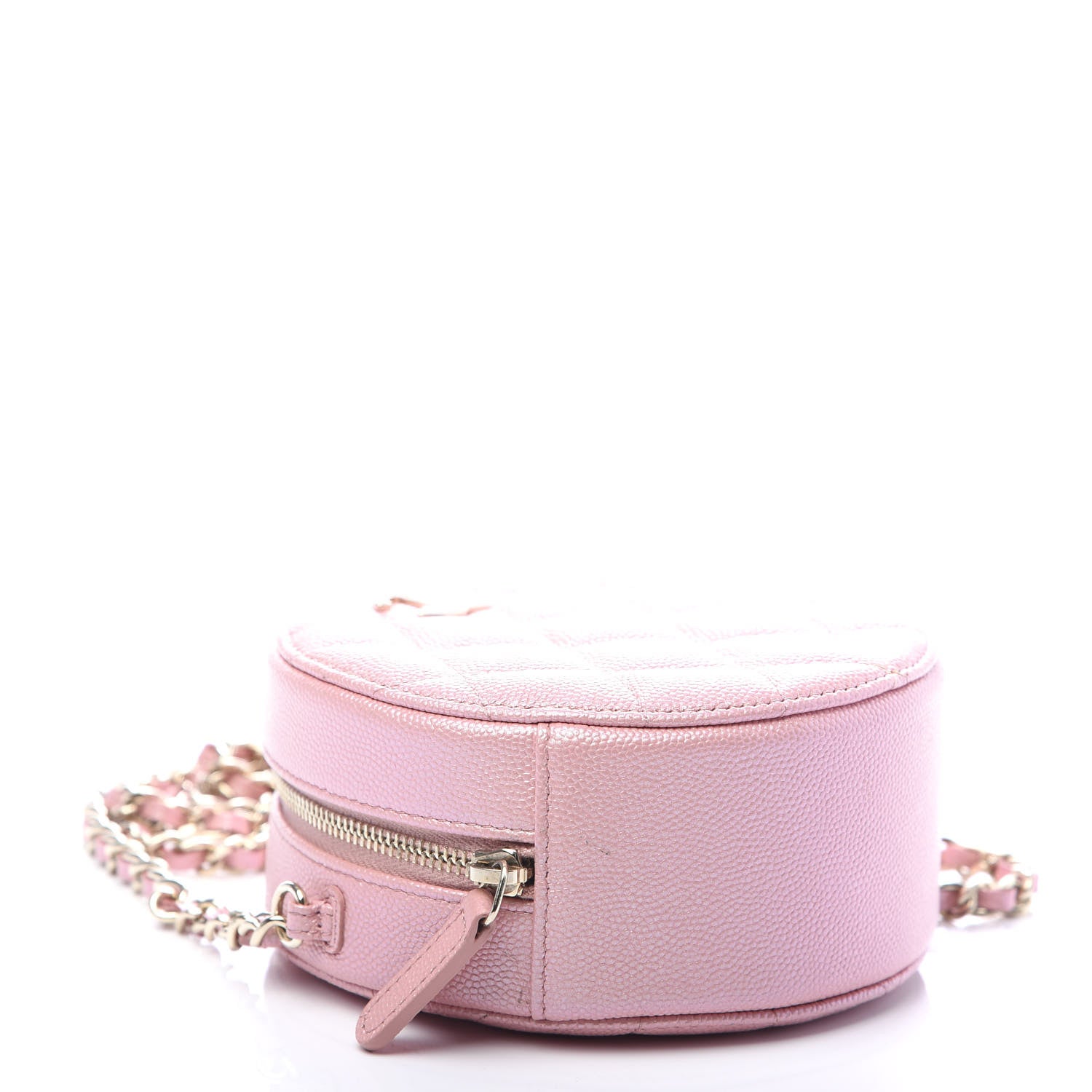 Chanel Iridescent Caviar Resin Quilted Round Clutch With Chain Pink 4 of 9