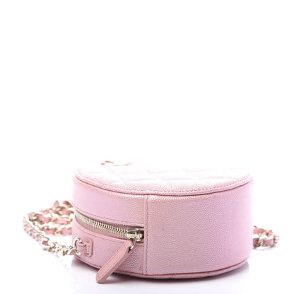 Chanel Iridescent Caviar Resin Quilted Round Clutch With Chain Pink 4 of 9