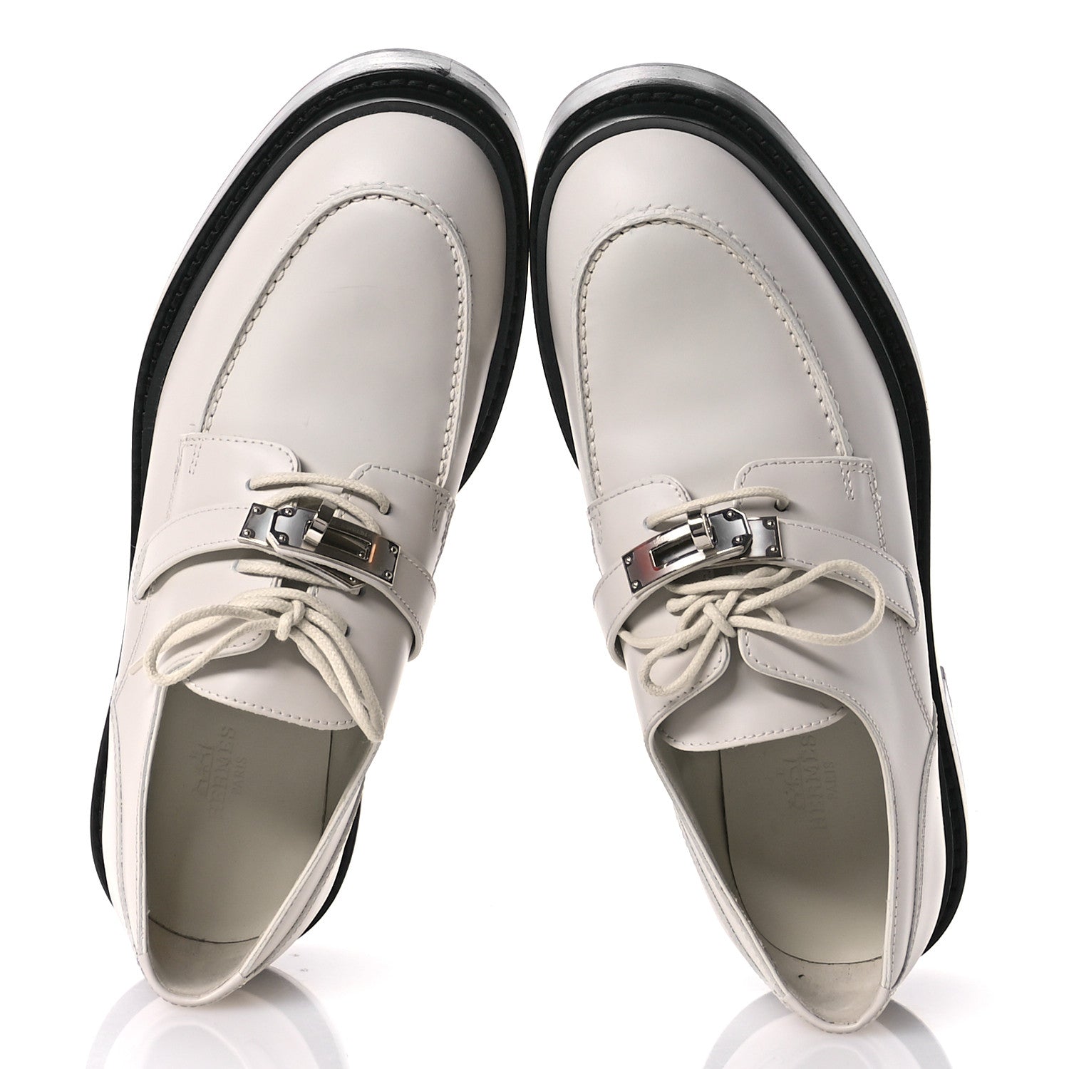 Hermes Glossed Calfskin First Derby 37.5 Beige Glaise 2 of 11