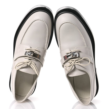 Hermes Glossed Calfskin First Derby 37.5 Beige Glaise 2 of 11