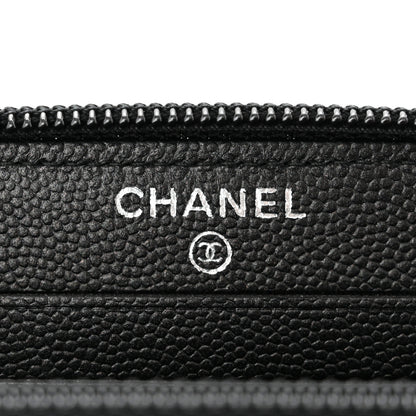 Chanel Caviar Quilted Small Boy Zip Around Wallet So Black 6 of 9