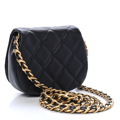 Chanel Calfskin Quilted Mini Coco Mail Clutch with Chain Black 2 of 10