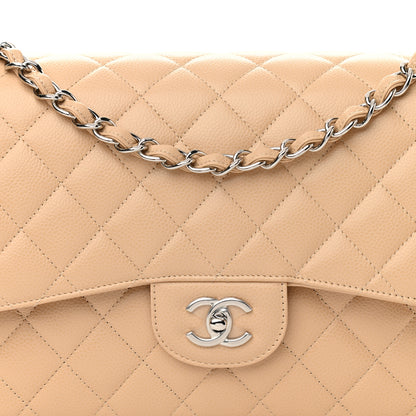 Chanel Caviar Quilted Jumbo Double Flap Beige Clair 7 of 10