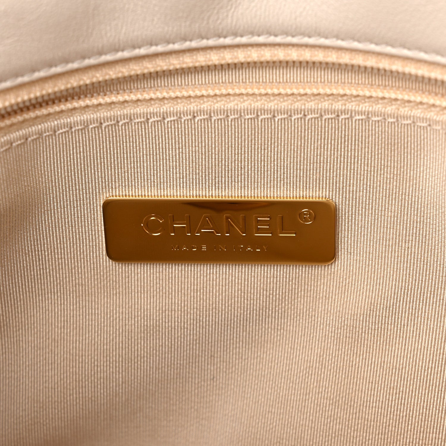 Chanel Goatskin Quilted Large Chanel 19 Flap Light Beige 6 of 10