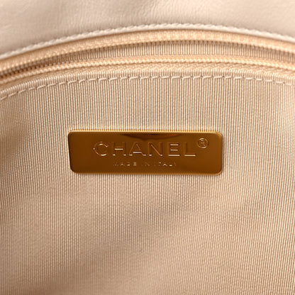Chanel Goatskin Quilted Large Chanel 19 Flap Light Beige 6 of 10