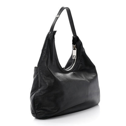 Fendi Sheepskin Zipper Hobo Black 3 of 12