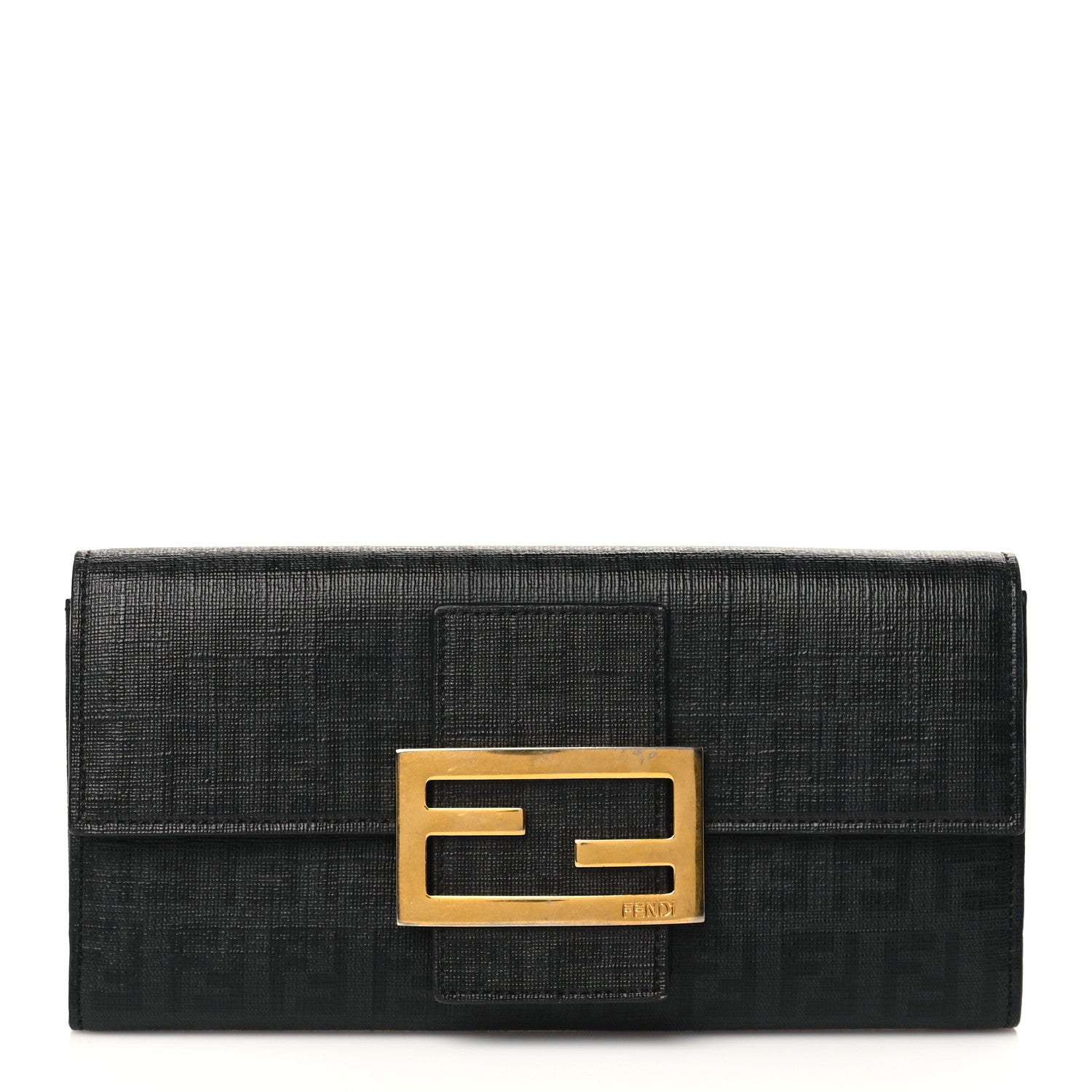Fendi Zucchino Spalmati Forever Continental Wallet Black 1 of 10