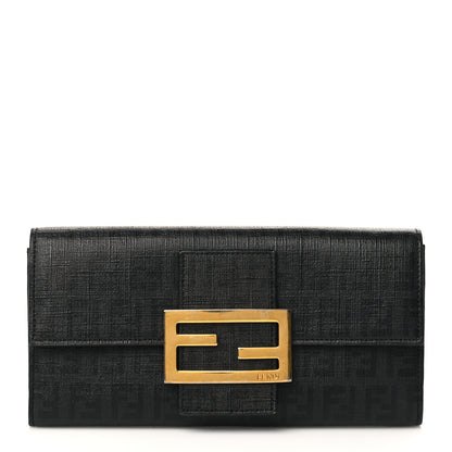 Fendi Zucchino Spalmati Forever Continental Wallet Black 1 of 10