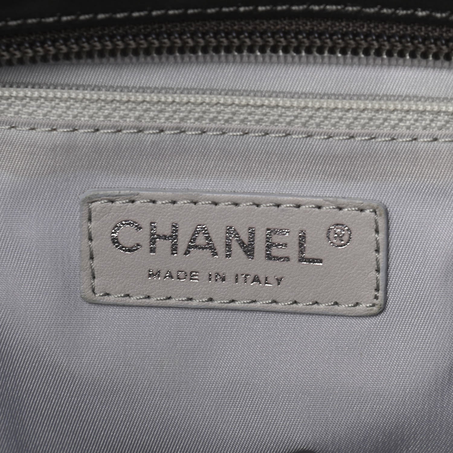 Chanel Coated Canvas Quilted Large Paris Biarritz Tote Silver 6 of 9