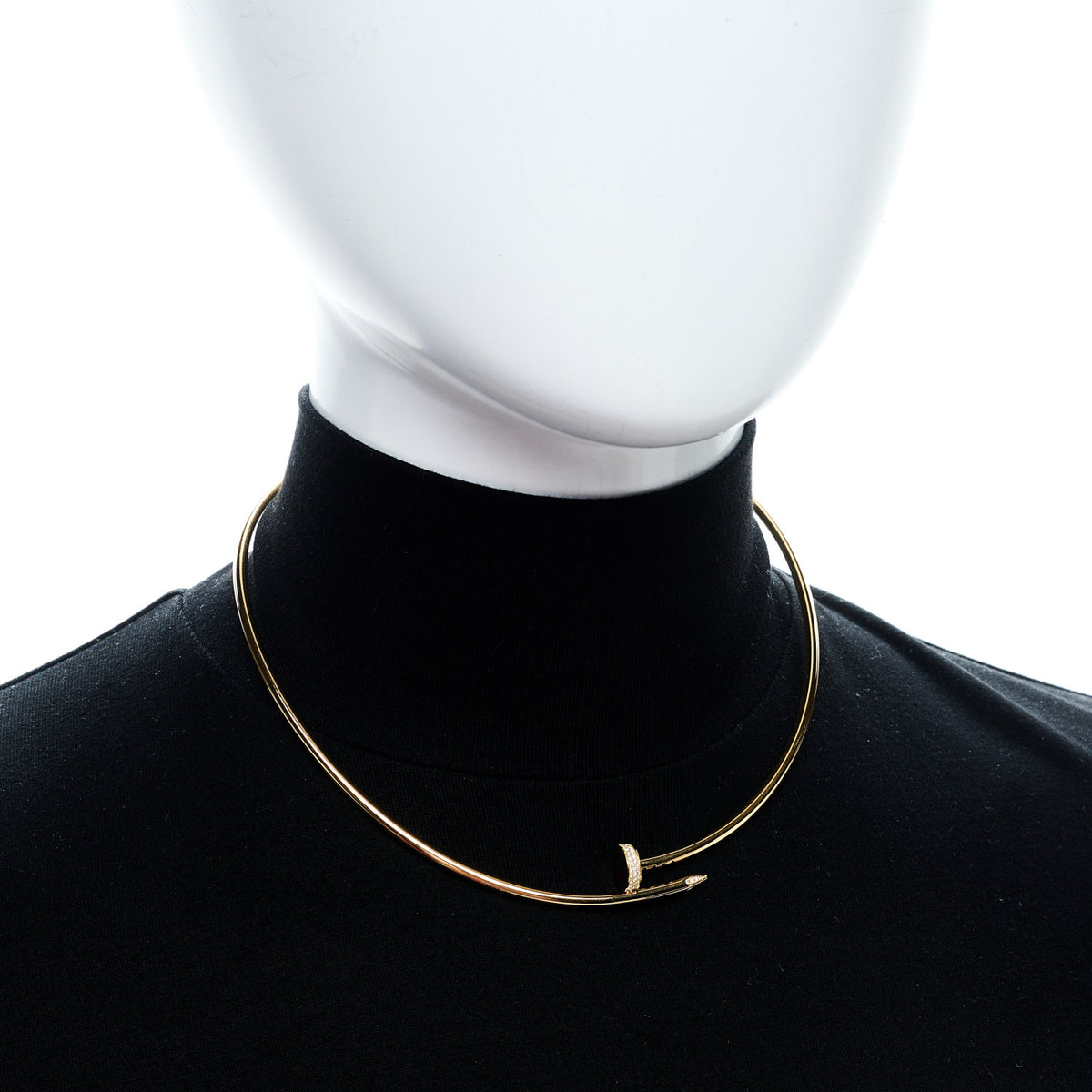18K Yellow Gold Diamond Small Juste Un Clou Torque Necklace