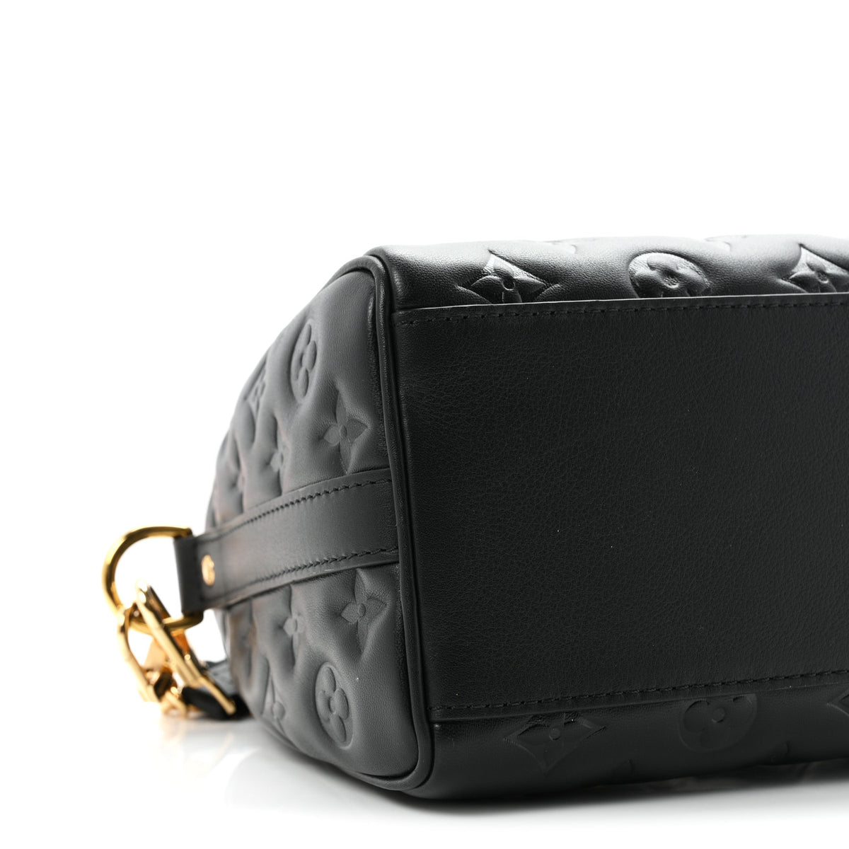 Louis Vuitton Lambskin Embossed Monogram Speedy 22 Bandouliere Black 8 of 10