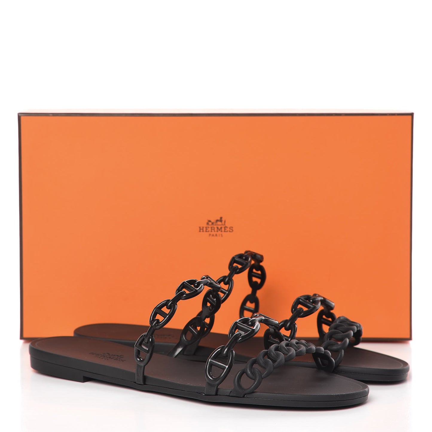 Rubber Chaine d'Ancre Rivage Sandals 37 Black