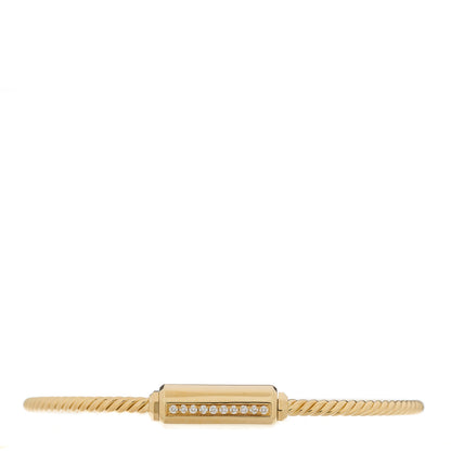 David Yurman 18K Yellow Gold Diamond Lexington Barrel Bracelet 1 of 3