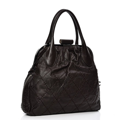 Chanel Calfskin Expandable Stitched Frame Bag Dark Brown 3 of 8