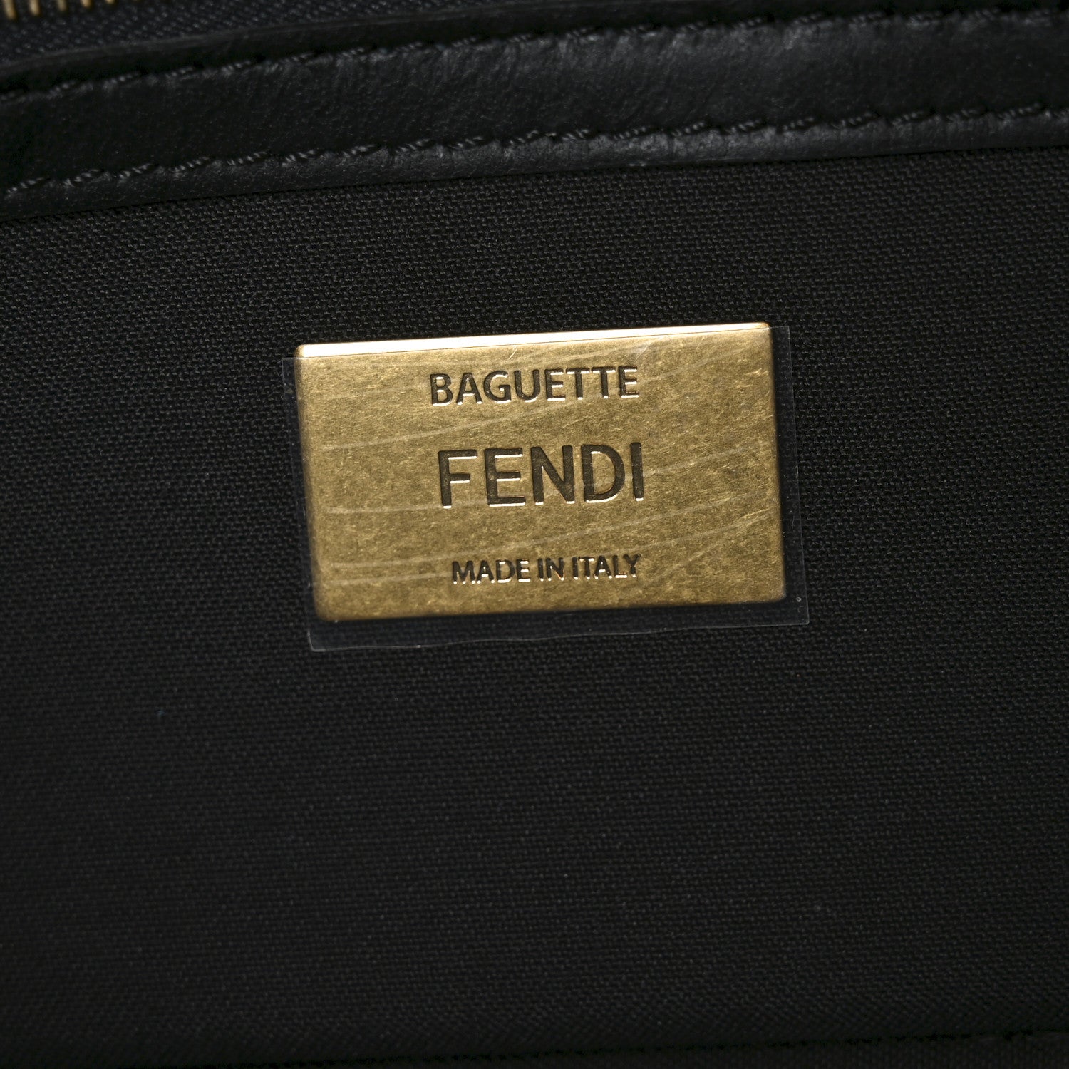 Fendi Nappa FF 1974 Embossed Baguette Black 6 of 10
