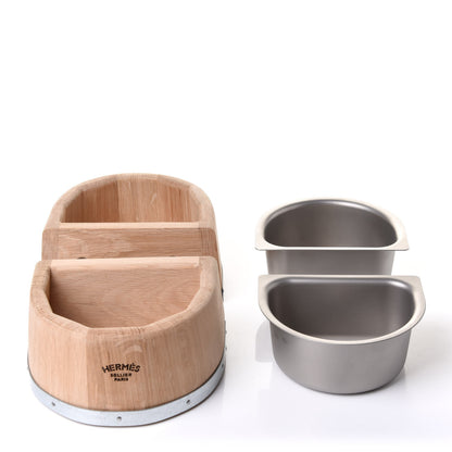 Hermes Oak Wood Small Chaine d'Ancre Dog Bowl Naturel 4 of 7