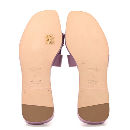 Hermes Calfskin Oran Sandals 40 Bruyère 6 of 9
