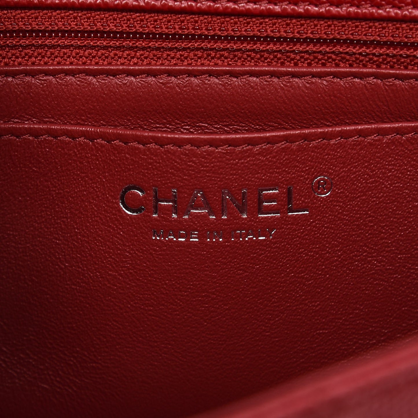 Caviar Quilted Mini Rectangular Flap Red