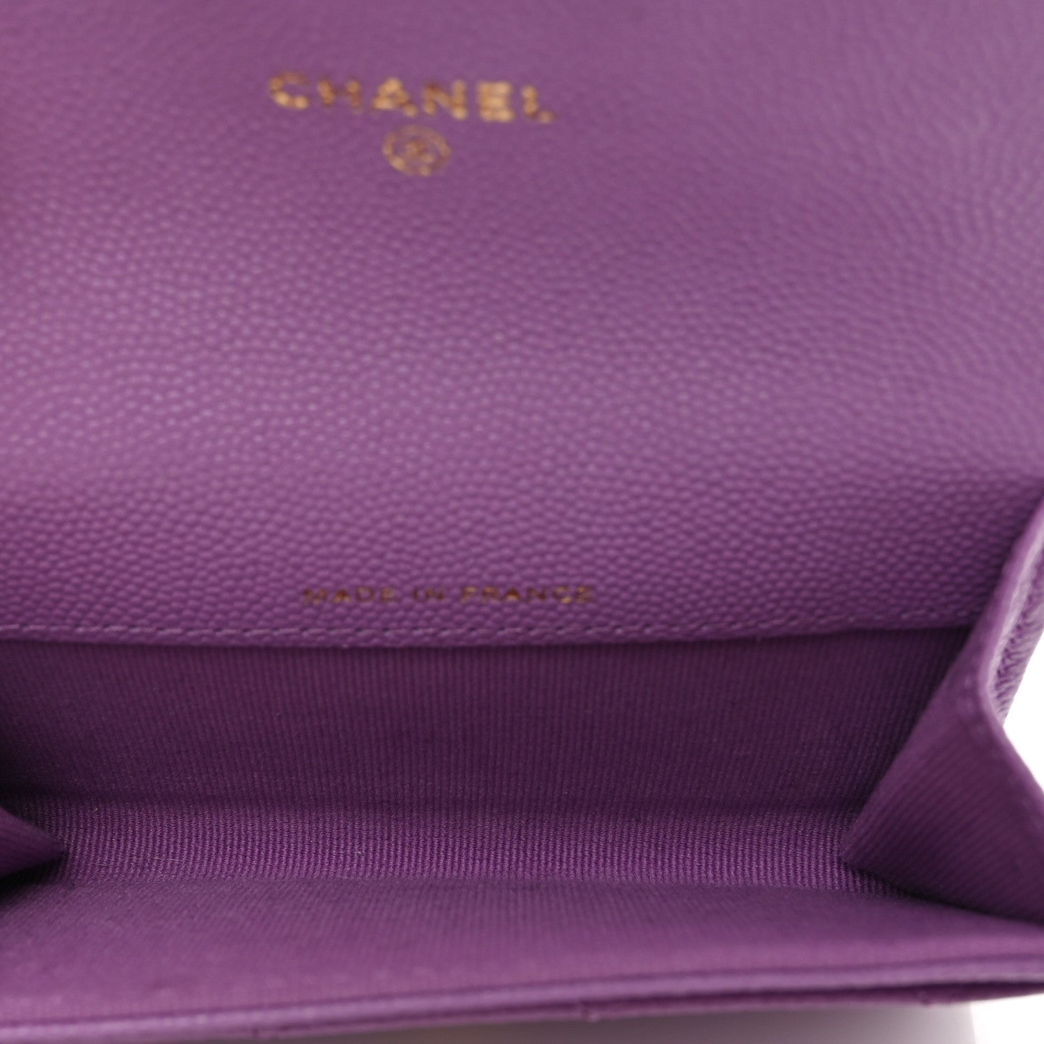 Chanel Caviar Quilted Flap Card Holder Wallet Purple 5 of 10