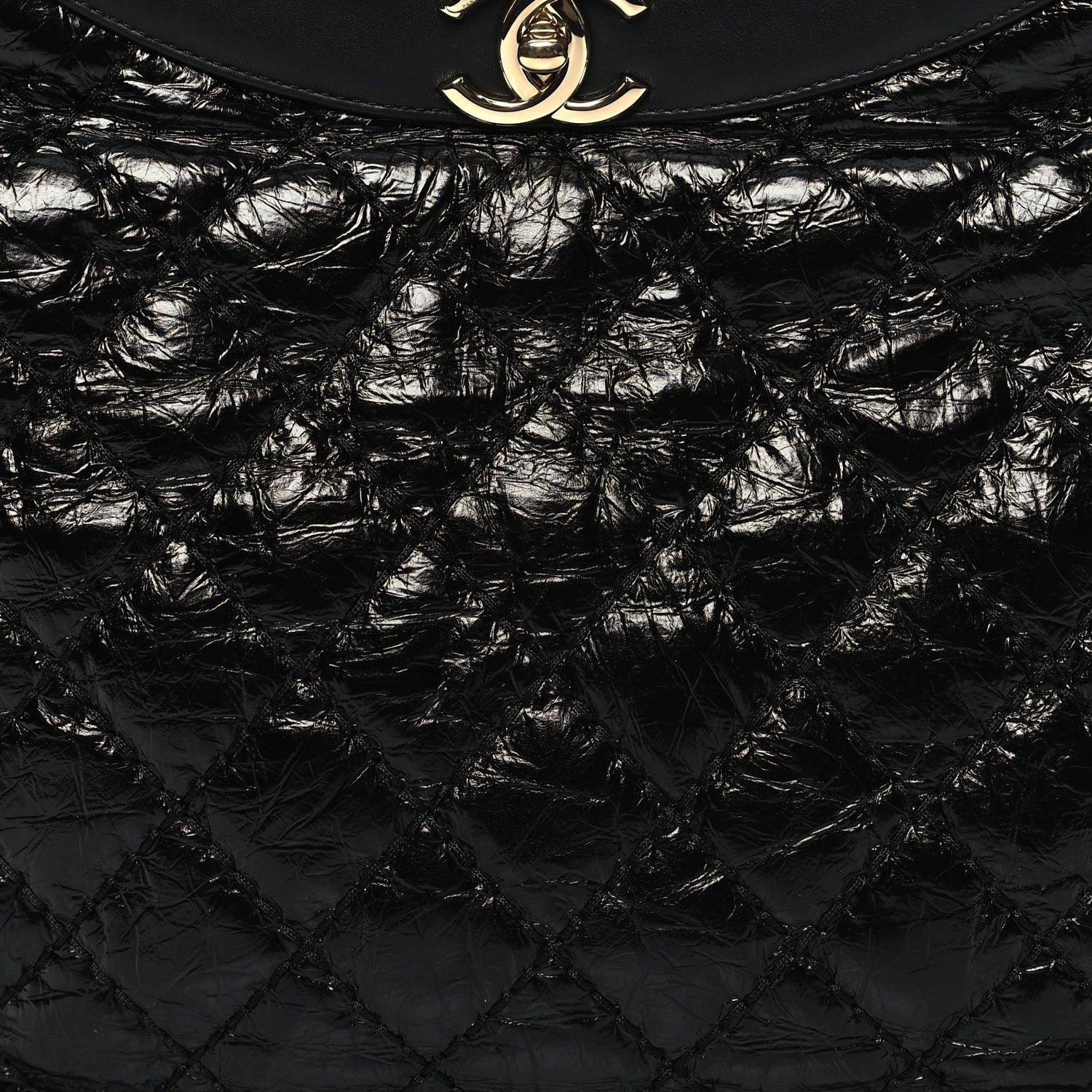 Chanel Crumpled Calfskin Quilted 31 Large Shopping Bag Black 8 of 10