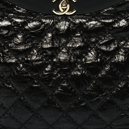Chanel Crumpled Calfskin Quilted 31 Large Shopping Bag Black 8 of 10