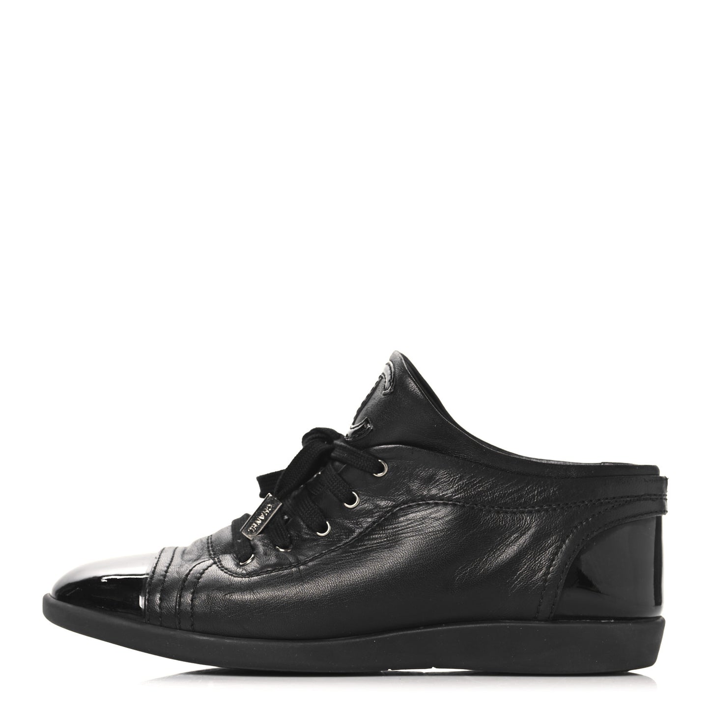 Lambskin Patent Cap Toe CC Sneakers 39.5 Black