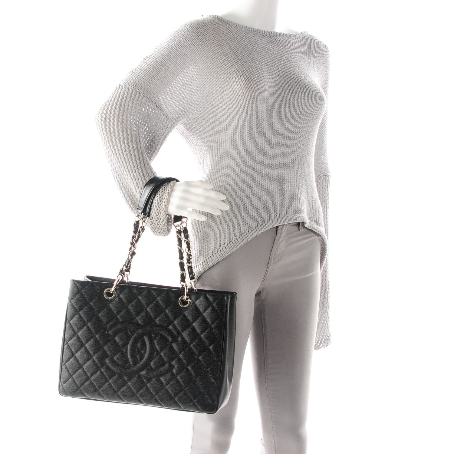 Chanel Caviar Quilted Grand Shopping Tote GST Black 2 of 8