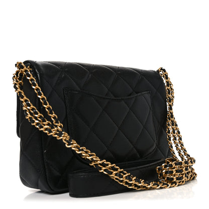 Chanel Caviar Quilted Chain Messenger Flap Bag Black 3 of 11