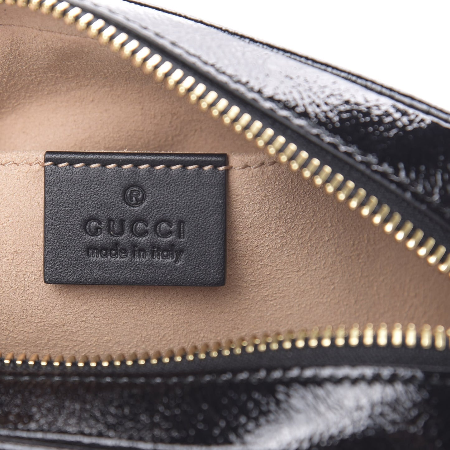Suede Patent Web Mini Ophidia Shoulder Bag Black