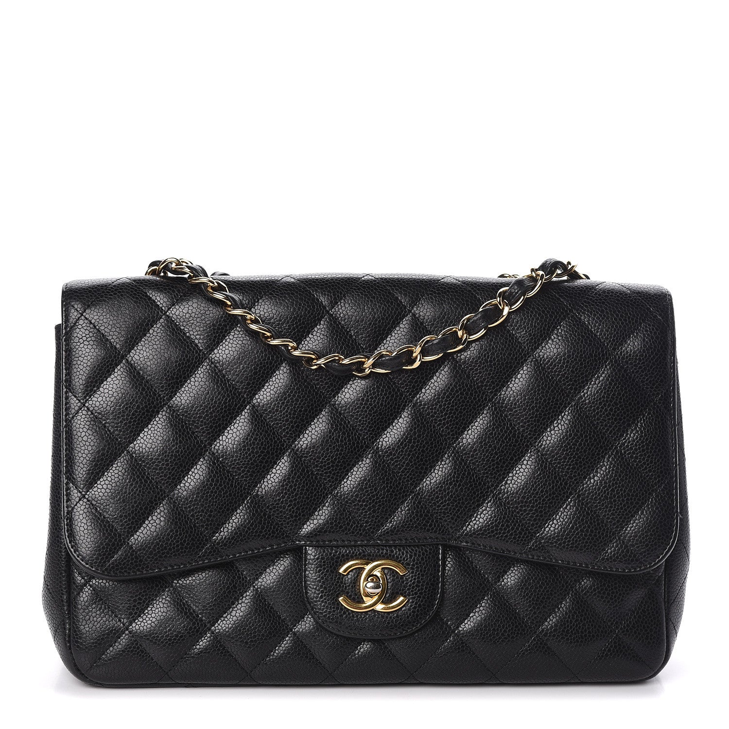 Chanel Caviar Quilted Jumbo Single Flap Black 1 of 10